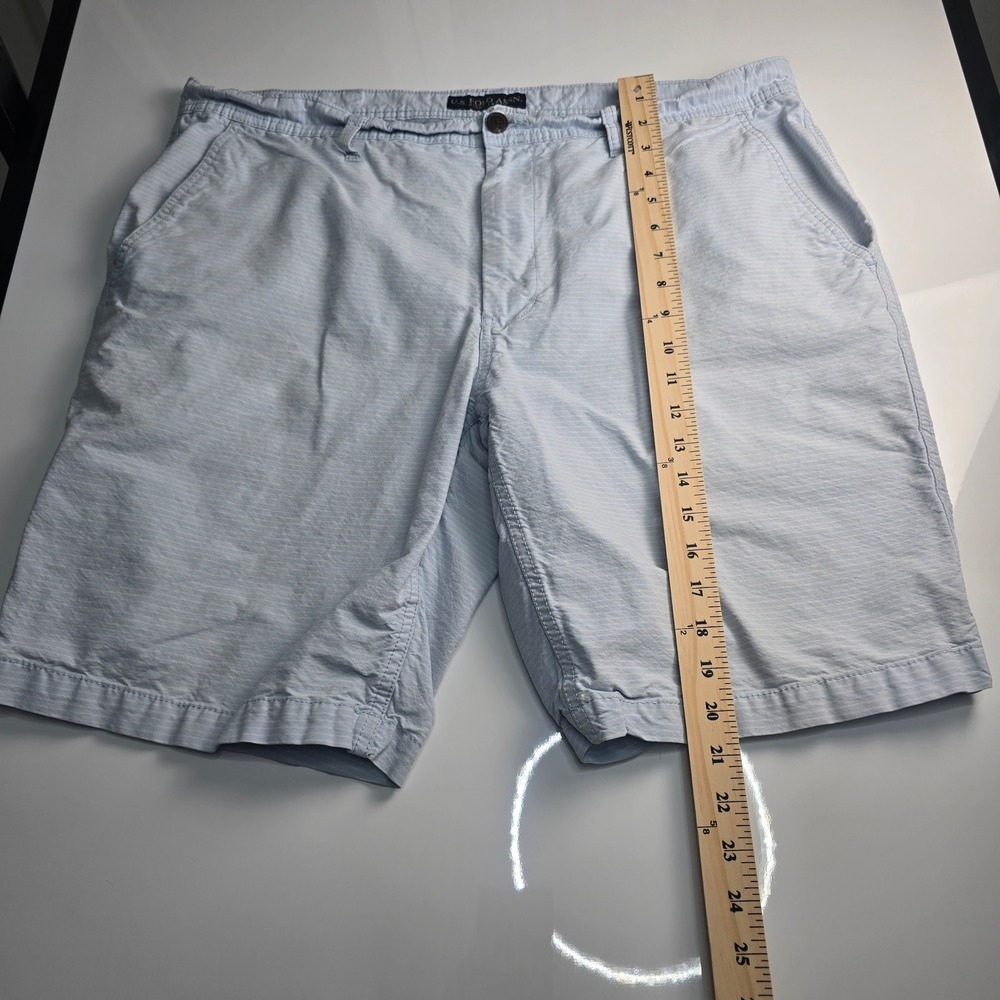 U.S. Polo Assn Chino Shorts Mens W40 Light Blue Striped Relaxed Fit Cotton - Picture 9 of 10